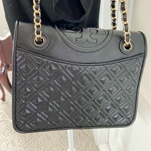 Tory Burch Black patent leather convertible purse